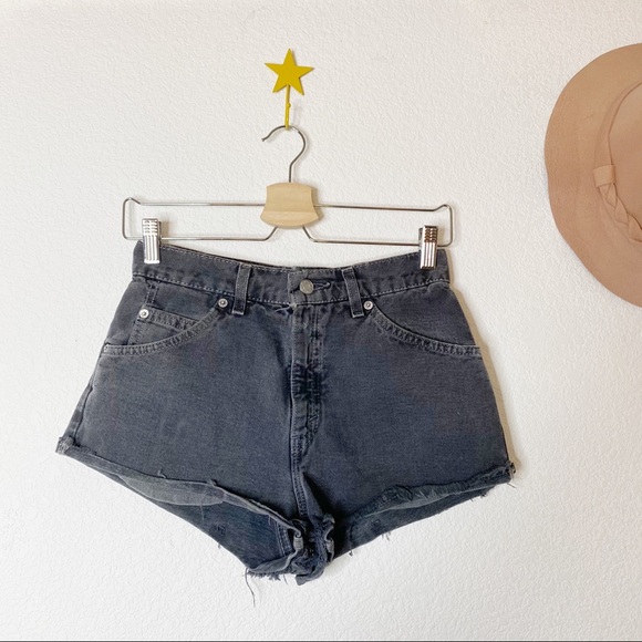 Levi’s Cheeky Cut Off Booty Short Festival Black Cutoffs - Picture 1 of 6